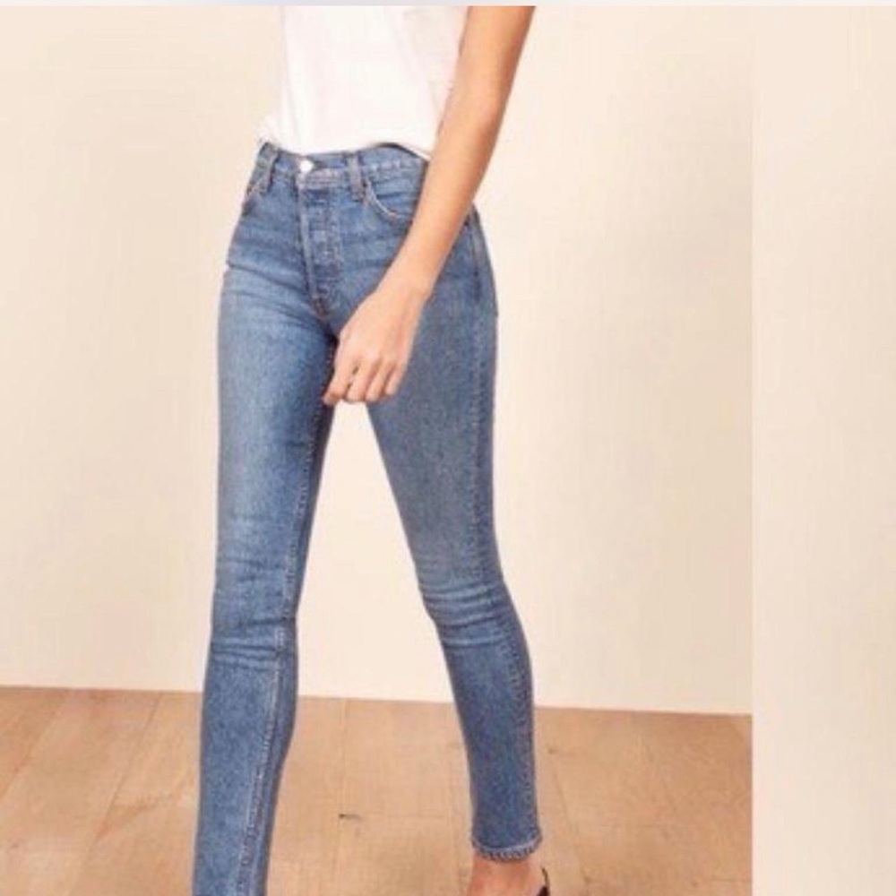 Reformation Blue Serena High Skinny Jeans